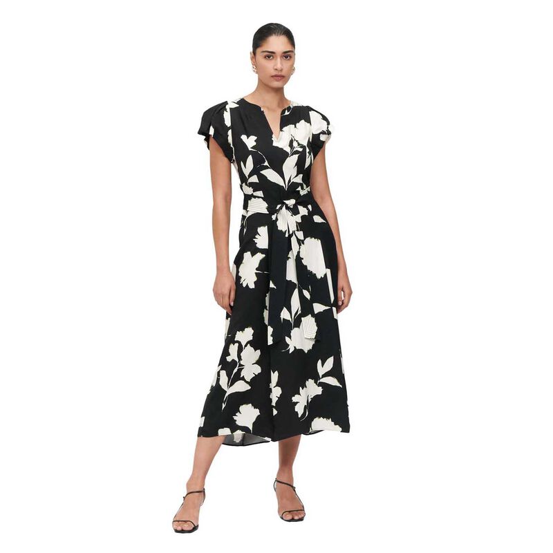 Veronika Maine Monochrome Opaline Bubble Sleeve Dress image number 0